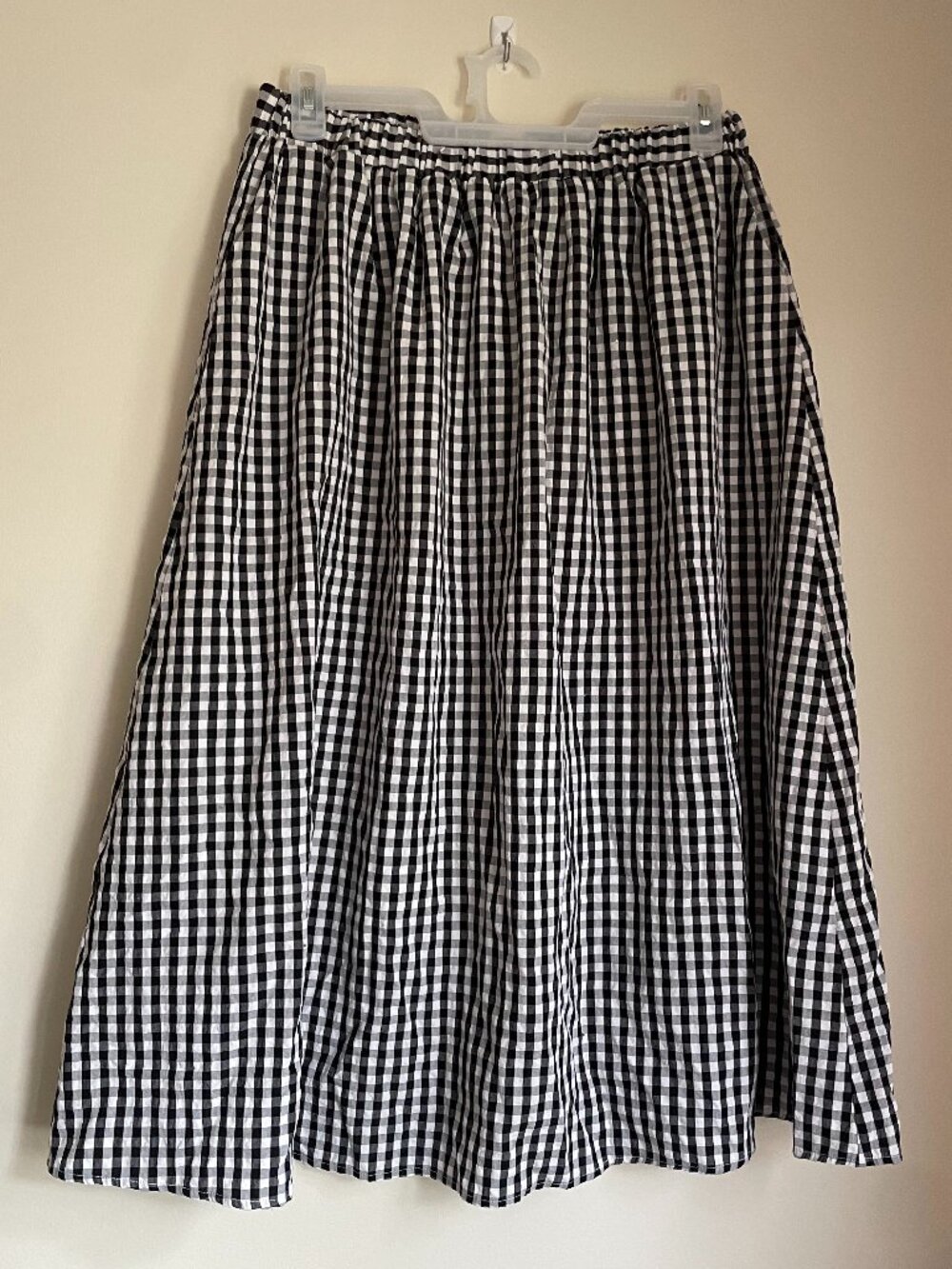 Black White Gingham Maxi Skirt Cottagecore Coquette Trendy Travel Size L